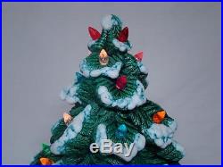 VTG Nowell's Ceramic Lighted Christmas Tree 19 Tall Snow Capped