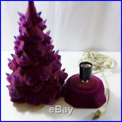 VTG RARE 11 Ceramic Lighted Prince Purple Felt Covered Christmas Tree