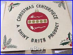 VTG Shiny Brite Christmas Tree Centerpiece With Gold Balls In Original Box USA