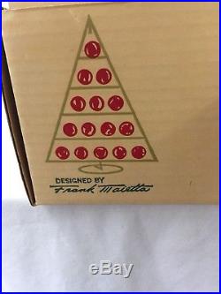 VTG Shiny Brite Christmas Tree Centerpiece With Green Balls & Original Box USA
