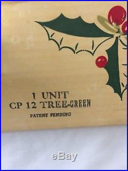 VTG Shiny Brite Christmas Tree Centerpiece With Green Balls & Original Box USA
