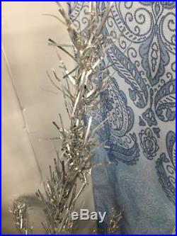 VTG Star Band Aluminum Sparkler 6' Christmas Tree Silver Tinsel w Original Box