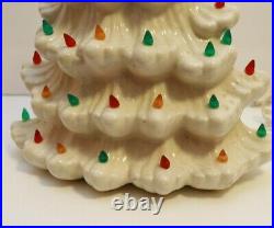 VTG White Ceramic Lighted Christmas Tree 16
