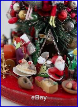 VTG13 Bottle Brush Christmas Tree Mercury Glass Ornaments Trinkets & Treasures