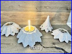 Very Rare Vintage Magic Bough Lite Gray Ceramic Christmas tree 19 Tall 4pcs