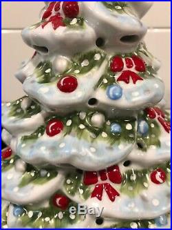 Villeroy Boch Vintage White Ceramic Christmas Tree Candle North Pole Germany