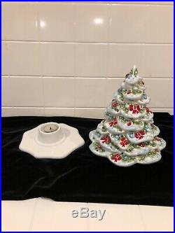 Villeroy Boch Vintage White Ceramic Christmas Tree Candle North Pole Germany