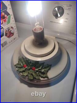 Vintag Lighted Ceramic 18 CHRISTMAS TREE WITH Base Multi-Color With Snow