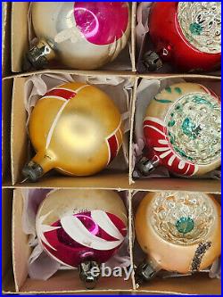 Vintage 1 Dozen Christmas Tree Ornaments Made in Poland Original Box