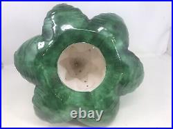 Vintage 1 Piece Byron Mold Ceramic 14 Lighted Christmas Tree Green EUC