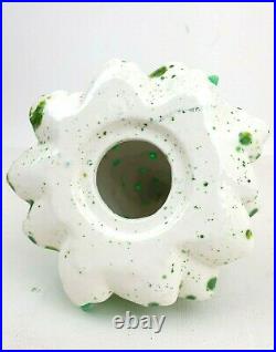 Vintage 10.5 Electric Lighted Ceramic Christmas Tree White & Green Xmas Decor