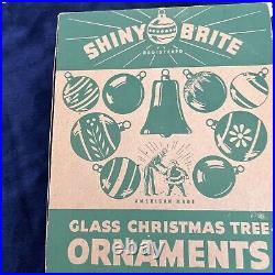 Vintage 12 Shiny Brite Ornaments Tornado Atomic Top Mercury Glass Christmas Tree