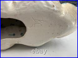 Vintage 13 1/2 Ceramic Christmas Tree With Cats On Base And Music Box Read