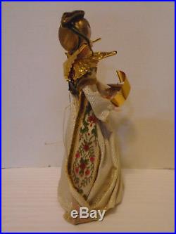 Vintage 13 Koestel Wax Gold Angel Christmas Tree Topper