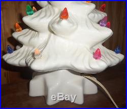 Vintage 14.5 White Ceramic Christmas Tree with Electrical Base