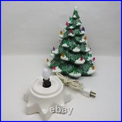 Vintage 14 Holland Mold Lighted Ceramic Christmas Tree Snow Tipped Branches