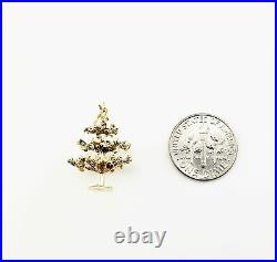 Vintage 14 Karat Yellow Gold and Enamel Articulated Christmas Tree Charm #8414