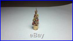 Vintage 14k Gold 3d Christmas Tree Charm Ornaments Pendant