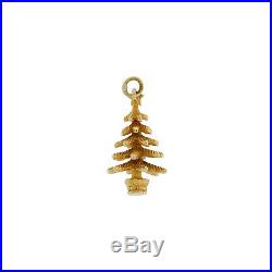 Vintage 14k Solid Gold Christmas Fir Tree Charm For Bracelet 1948 /49 Quality