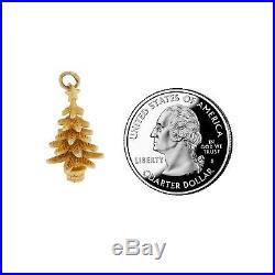 Vintage 14k Solid Gold Christmas Fir Tree Charm For Bracelet 1948 /49 Quality
