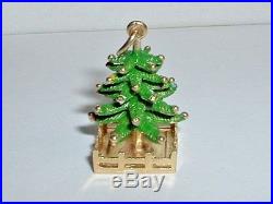 Vintage 14k Yellow Gold 3d Christmas Tree Pendant Charm