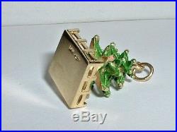 Vintage 14k Yellow Gold 3d Christmas Tree Pendant Charm