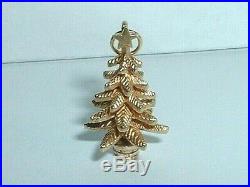 Vintage 14k Yellow Gold 3d Holiday Christmas Tree In Pot Charm