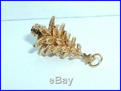 Vintage 14k Yellow Gold 3d Holiday Christmas Tree In Pot Charm