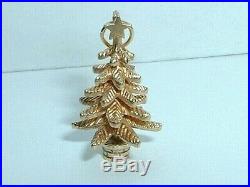 Vintage 14k Yellow Gold 3d Holiday Christmas Tree In Pot Charm