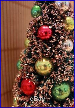 Vintage 15 Bottle Brush Decorated Christmas Tree in Original Box
