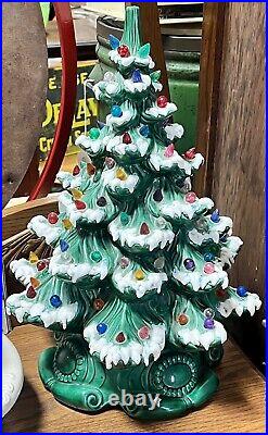 Vintage 16 Ceramic 2 Piece Light Up Christmas Tree Arcanum Ceramic Studio Works