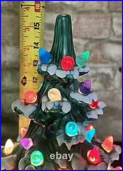 Vintage 16 Ceramic 2 Piece Light Up Christmas Tree Arcanum Ceramic Studio Works