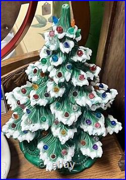 Vintage 16 Ceramic 2 Piece Light Up Christmas Tree Arcanum Ceramic Studio Works