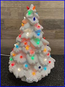 Vintage 16 Handmade Lighted Ceramic Christmas Tree Tested & Working