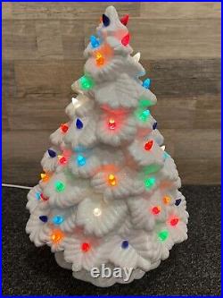 Vintage 16 Handmade Lighted Ceramic Christmas Tree Tested & Working