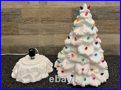 Vintage 16 Handmade Lighted Ceramic Christmas Tree Tested & Working