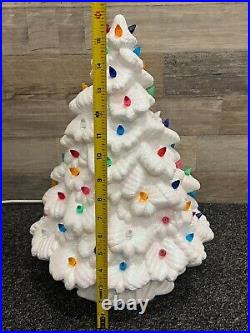 Vintage 16 Handmade Lighted Ceramic Christmas Tree Tested & Working