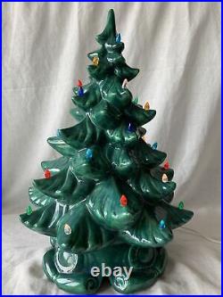 Vintage 16 Inch Ceramic Lighted Christmas Tree RARE
