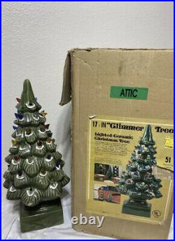 Vintage 17 1/4 Ceramic Glimmer Lighted Christmas Tree