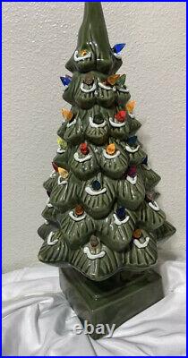 Vintage 17 1/4 Ceramic Glimmer Lighted Christmas Tree