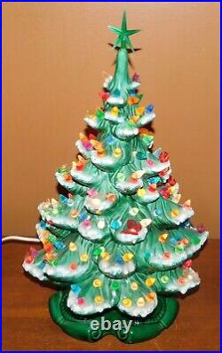 Vintage 17 Atlantic Ceramic Mold Green Flocked Christmas Tree Music Jingle Bell