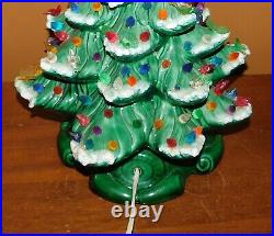 Vintage 17 Atlantic Ceramic Mold Green Flocked Christmas Tree Music Jingle Bell