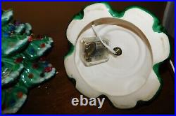 Vintage 17 Atlantic Ceramic Mold Green Flocked Christmas Tree Music Jingle Bell