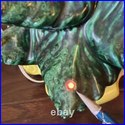 Vintage 17 Ceramic Lighted Green Christmas Tree Decoration W Base Easy On-Off