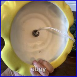 Vintage 17 Ceramic Lighted Green Christmas Tree Decoration W Base Easy On-Off