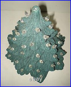 Vintage 17 GREEN GLITTER Decorated Electrical CHRISTMAS TREE LIGHT Ceramic Mold