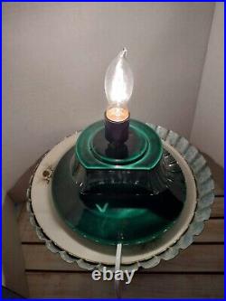 Vintage 17 GREEN LIGHT UP CERAMIC CHRISTMAS TREEE & BASE