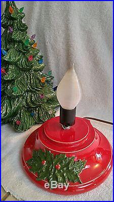 Vintage 17 Inch Tall Lighted Handcrafted Ceramic Christmas Tree