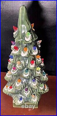 Vintage 17 Inches Ceramic Lighted Glimmer Christmas Tree