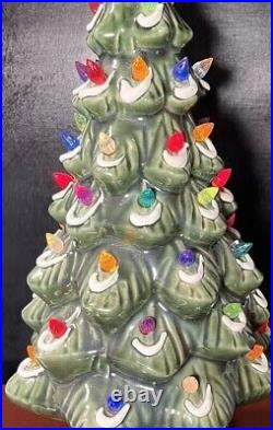 Vintage 17 Inches Ceramic Lighted Glimmer Christmas Tree